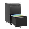 2-Drawer Mobile File Cabinet with Lock & Rolling Casters