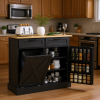 Farmhouse Hidden Trash Can Cabinet with Drawers, Spice Rack & Storage Shelves