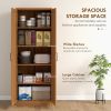 Kitchen Pantry Cabinet with Adjustable Shelves | Cinnamon Teak Wood Grain