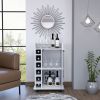 Multifunction Rolling Storage Cabinet with Glass Door & Cubbies
