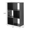 6-Cube Storage Organizer Bookcase with Open & Closed Back Shelves