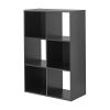 6-Cube Storage Organizer Bookcase with Open & Closed Back Shelves