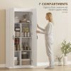 HOMCOM Kitchen Pantry Cabinet | Adjustable Shelves & Soft-Close Doors