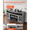 Modern LED Glass TV Stand with Adjustable Storage Shelves for TVs up to 65-Inch