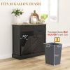 Farmhouse Hidden Trash Can Cabinet with Drawers, Spice Rack & Storage Shelves