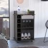 Baltimore Bar Cart with Six Wine Cubbies