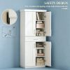 White Kitchen Pantry Cabinet with Adjustable Shelves & Storage Drawer