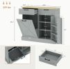 Farmhouse Hidden Trash Can Cabinet with Storage & Drawers
