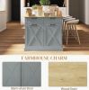 Farmhouse Hidden Trash Can Cabinet with Storage & Drawers