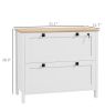 2-Drawer Lateral File Cabinet with Lock, Adjustable Hanging Bars, White & Oak