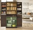 72-Inch Rustic Brown Kitchen Pantry Cabinet with Adjustable Shelves