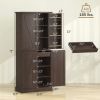 72-Inch Rustic Brown Kitchen Pantry Cabinet with Adjustable Shelves