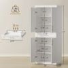 72" White Kitchen Pantry Storage Cabinet with Adjustable Shelves & Drawer