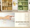 72" White Kitchen Pantry Storage Cabinet with Adjustable Shelves & Drawer