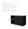 Large Kitchen Island with Storage Cabinets & Open Shelves – Black & Onyx
