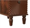 Walnut Nightstand / Side Table with Charging Station & 2 Storage Drawers