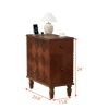 Walnut Nightstand / Side Table with Charging Station & 2 Storage Drawers