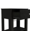 Black Wine Storage Cabinet with 12 Bottle Cubbies and Open Shelf