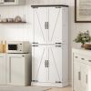72" Farmhouse Kitchen Pantry Cabinet with Door Shelves & Drawer