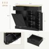 Farmhouse Hidden Trash Can Cabinet with Drawers, Spice Rack & Storage Shelves
