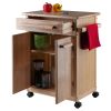 Hackett Kitchen Cart with Storage Cabinet, Drawer & Rolling Casters
