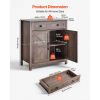 Farmhouse Coffee Bar Cabinet with Barn Doors, Drawer & Adjustable Shelves