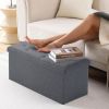 43" Folding Storage Ottoman Bench with Hidden Storage