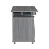 Grey Computer Desk with Storage Cabinet, File Drawer & Keyboard Tray
