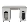 Grey Computer Desk with Storage Cabinet, File Drawer & Keyboard Tray