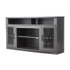 Modern LED Glass TV Stand with Adjustable Storage Shelves for TVs up to 65-Inch