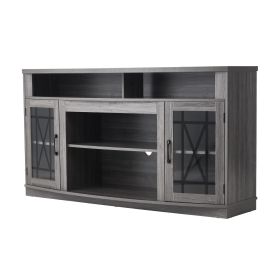 Modern LED Glass TV Stand with Adjustable Storage Shelves for TVs up to 65-Inch