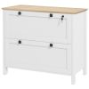 2-Drawer Lateral File Cabinet with Lock, Adjustable Hanging Bars, White & Oak