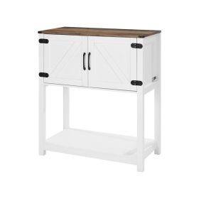 Coffee Bar Cabinet, 31.5 x 13.8 x 34.6 in Farmhouse Coffee Bar Cabinet with 3-Tier Storage, Coffee Bar Table with Magnet Doors