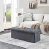 43" Folding Storage Ottoman Bench with Hidden Storage