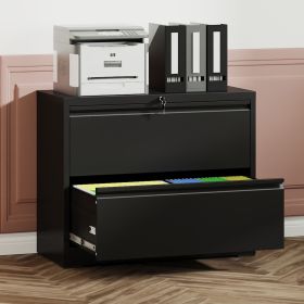 2-Drawer Steel File Cabinet with Lock for Home Office Storage