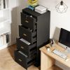 4 Drawer Locking Vertical File Cabinet for Home & Office Storage