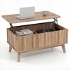 Mid-Century Lift Top Coffee Table with Hidden Storage Compartments