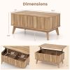 Mid-Century Lift Top Coffee Table with Hidden Storage Compartments