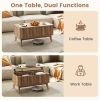 Mid-Century Lift Top Coffee Table with Hidden Storage Compartments