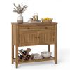Mid-Century Wood Sideboard Buffet Cabinet with Drawers and Storage