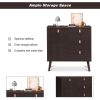 Mid-Century Storage Cabinet with 3 Drawers & Adjustable Shelf