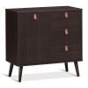 Mid-Century Storage Cabinet with 3 Drawers & Adjustable Shelf