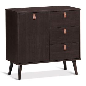 Mid-Century Storage Cabinet with 3 Drawers & Adjustable Shelf