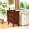 Walnut Nightstand / Side Table with Charging Station & 2 Storage Drawers