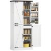 72" Farmhouse Kitchen Pantry Cabinet with Door Shelves & Drawer