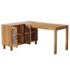 59-Inch L-Shaped Computer Desk with Storage Cabinet and Shelves | Home Office Corner Desk