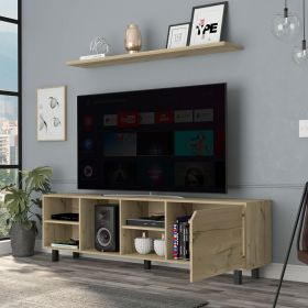 Modern TV Stand for TVs Up to 70 Inches with Open Storage Shelves