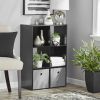 6-Cube Storage Organizer Bookcase with Open & Closed Back Shelves