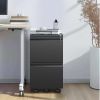 2-Drawer Mobile File Cabinet with Lock & Rolling Casters