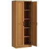 Kitchen Pantry Cabinet with Adjustable Shelves | Cinnamon Teak Wood Grain